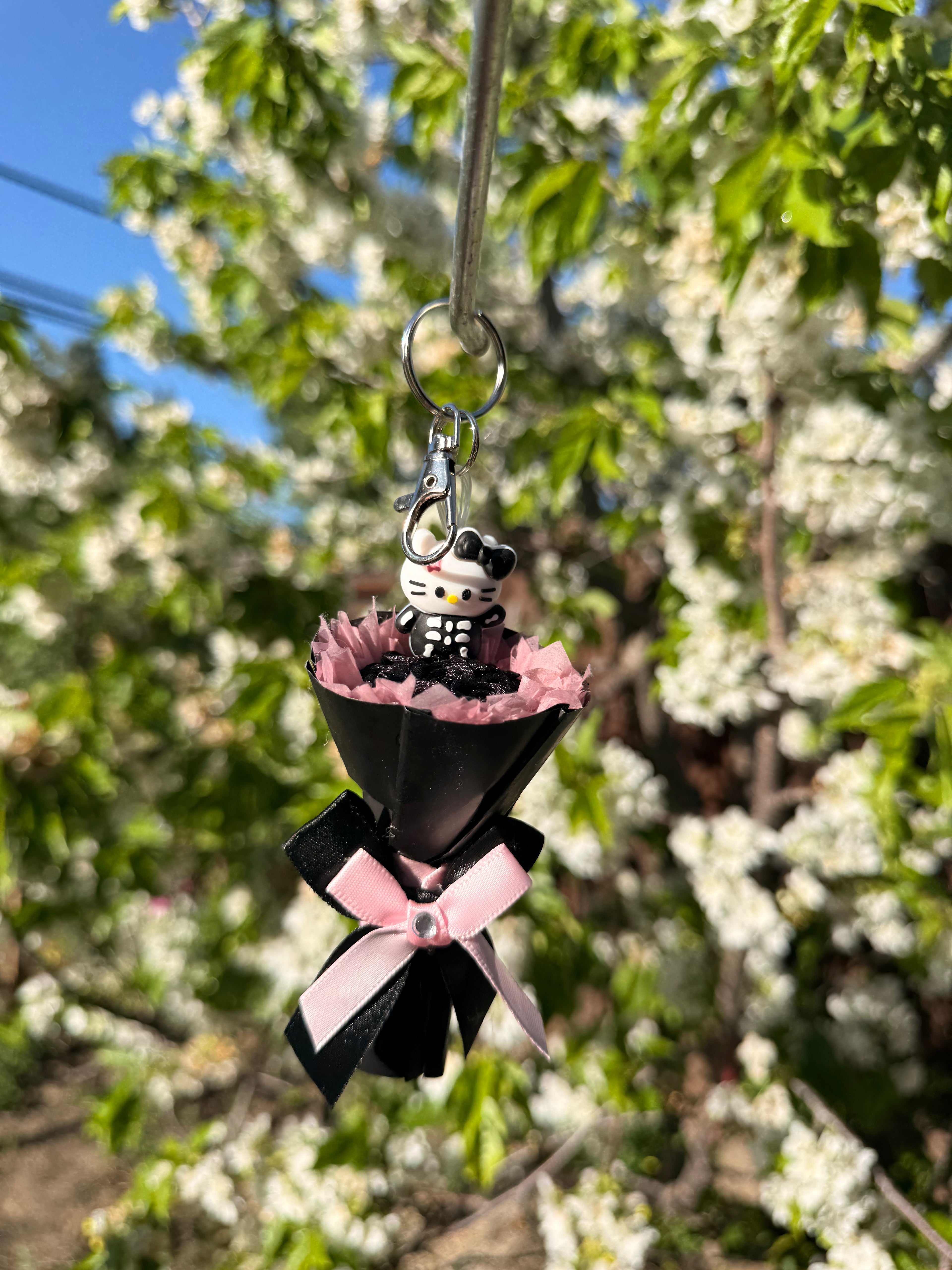 Hello Kitty Skeleton Keychain