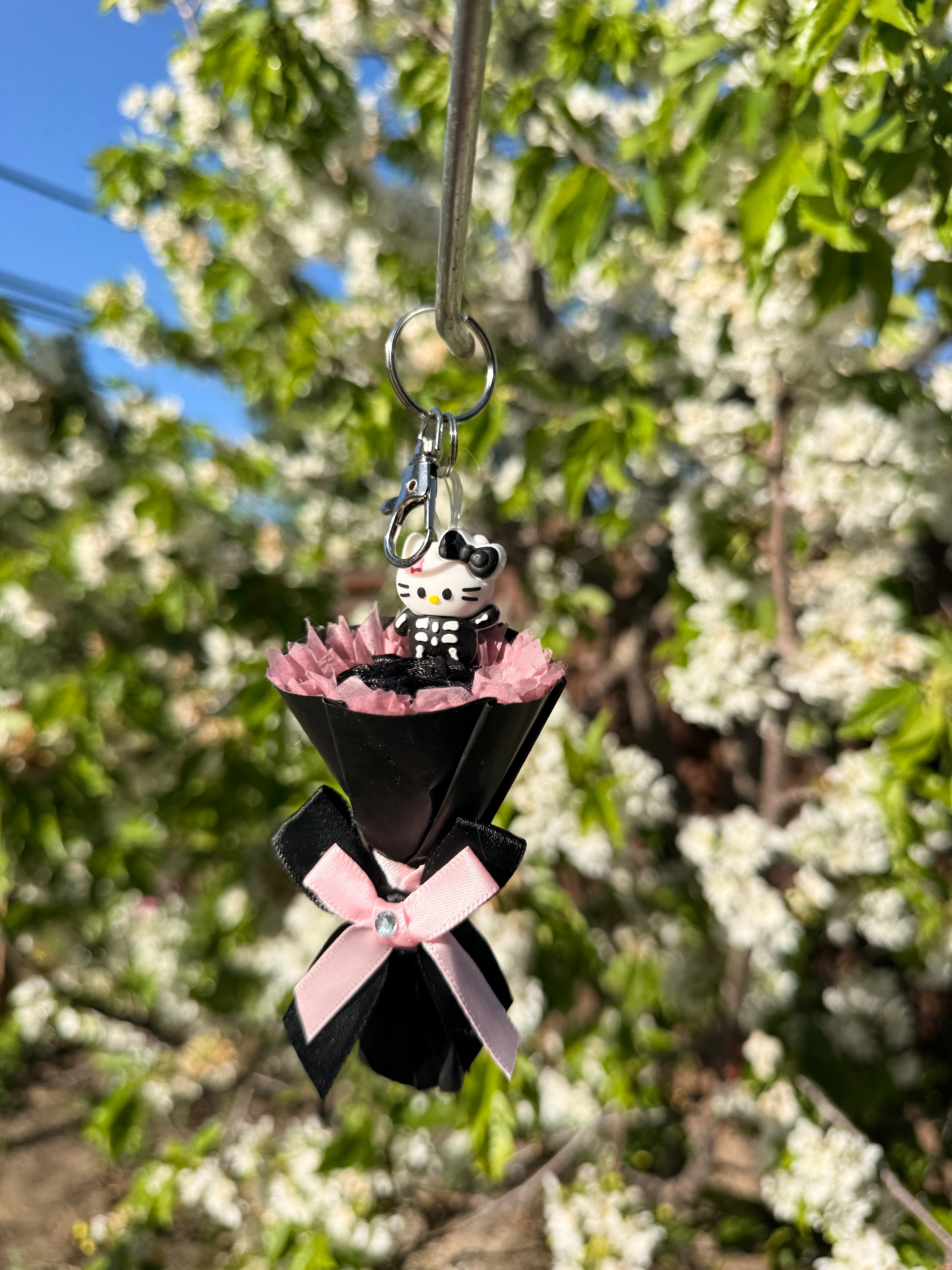 Hello Kitty Skeleton Keychain